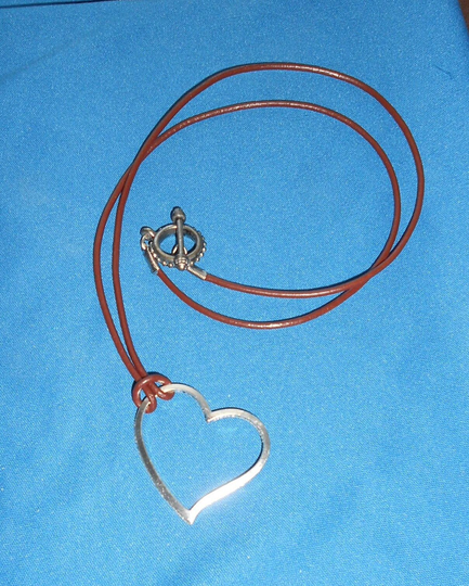 Leather Cord Eyeglass Holder Necklace With A Big Open Heart Pewter Loop - Your Choose Color & Length