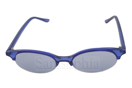 Blue High Quality Sunglasses Tinted Oval Lens Semi Rimless Frame. Uv400 Protection. Smcl040