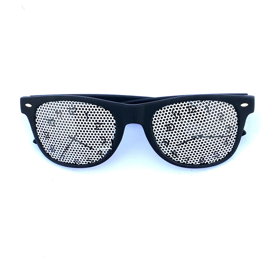 Graphic Faux Clock Aviator Sunglasses