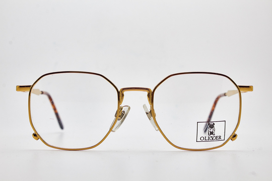 Oliver By Valentino 1306 904 49-18 135 Italy Squar Vintage Man Glasses Gold Tone Eyewear Steampunk Frame Woman Sunglasses Rectangular Retro