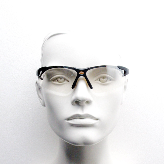90S Vintage Visor Sports Shield Sunglasses. Rimless Black Wrap Around With Extra Light Tone Mirror Lenses. Mini Mask. 2000's. Y2K. Nos