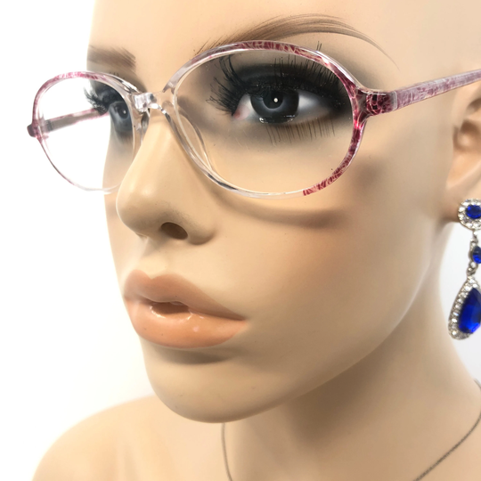Vintage Oval Eyeglasses Seen Sncf01 Glasses Frame Pink Clear Used Eyeglass Frames Retro