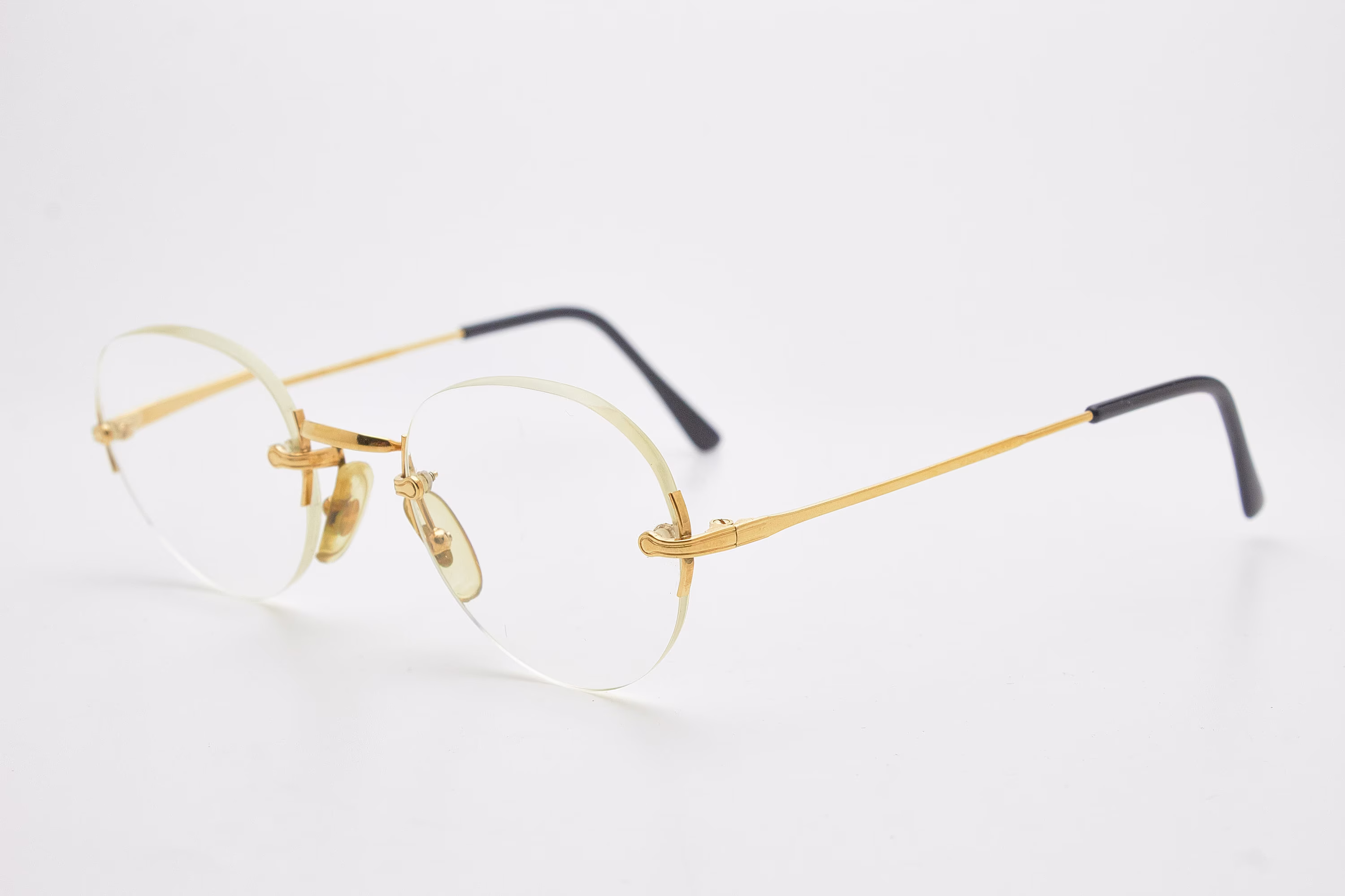 Vintage Man Glasses Persol Ratti Astra 18K Gold Plated Rimless Metal Frame Eyewear Classic Italy Fashion Woman