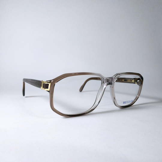 Metzler © Eyewear Gold Plated Mod. 1235 - 483. Oversized Glasses Frame. 80-S. Germany