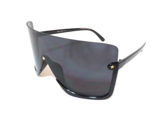 Oversize Sunglasses Xx Large Shield Style One Piece Lens Plastic Frame Safety For Men & Women