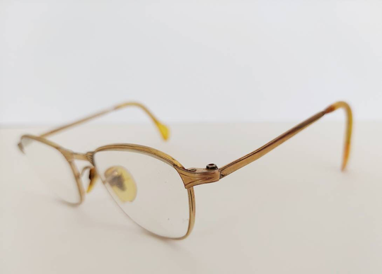 Vintage Art Deco 1950S Gold Eyeglasss