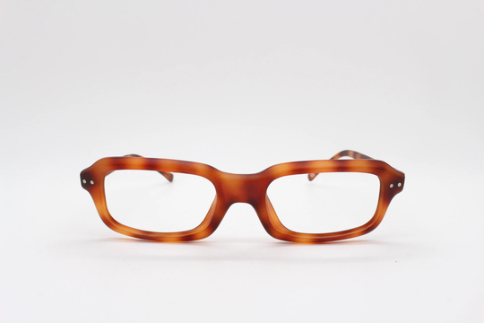 90S Vintage Rectangular Low Profile Glasses. Transparent Mottled Bumblebee Brown Matt Optical Frames. Prescription Eyeglasses. Rx Spectacles