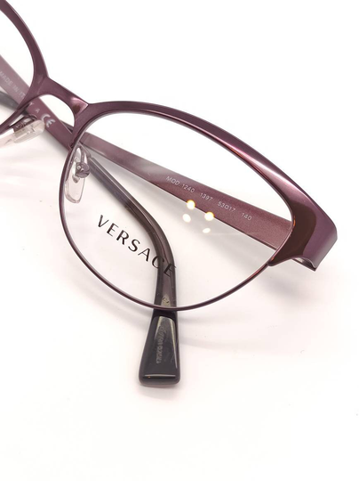Vintage New Old Stock Versace Plum Eyeglass Frames Mod 1240 Demo Lenses