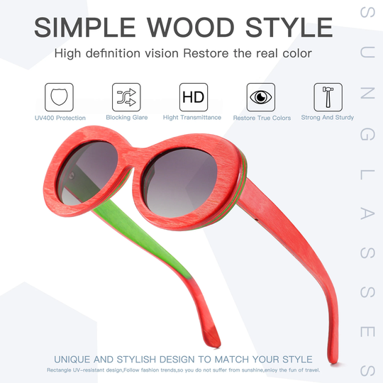 Oval Wood Sunglasses Prescription Glasses Groomsmen Proposal Eye Frames