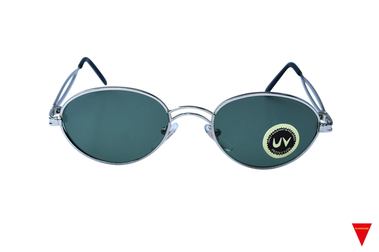 90's Vintage Oval Sunglasses, Durable Silver Metal Frame With Uv Lenses , Unworn Original