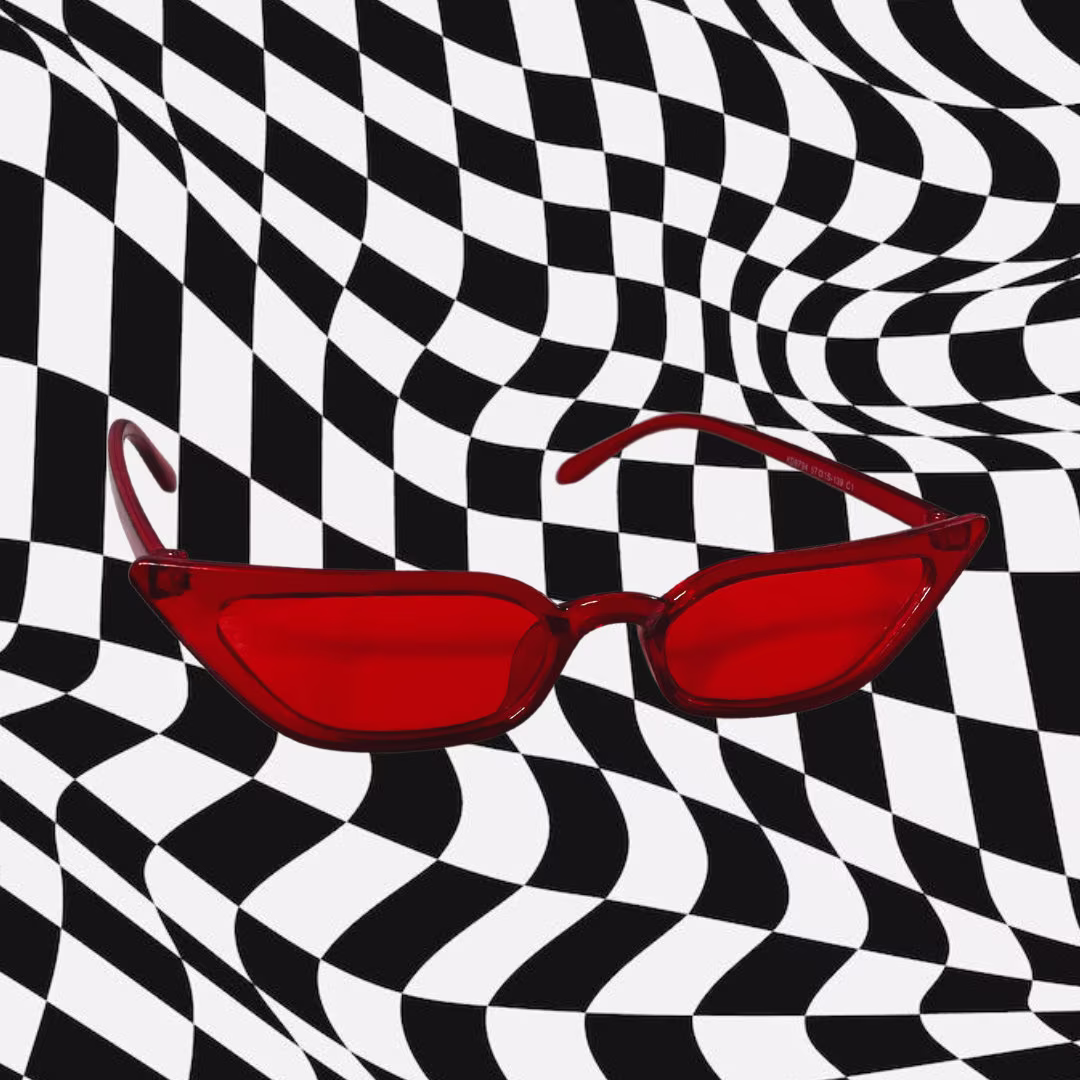 Red Cat Eye Sunglasses | Baddie Shades Edgy Eyewear Egirl Glasses