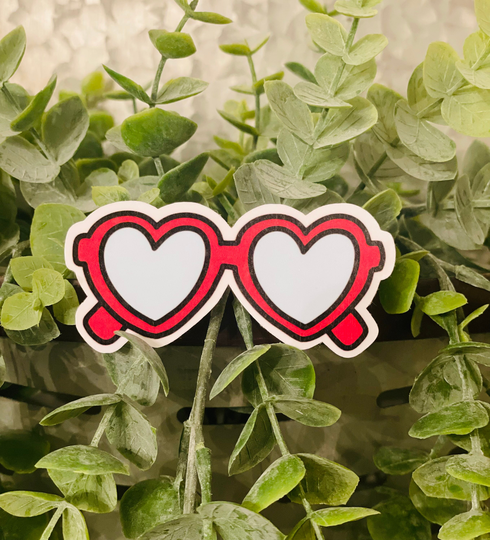 Heart Sunglasses Sticker | Red Summertime Hydroflask Laptop