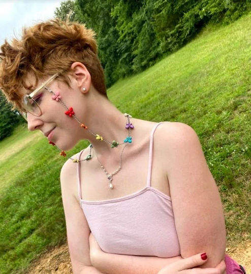 Rainbow Butterfly Eyeglass Chain