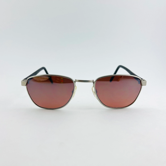 Authentic Vintage Mini Silver Metal Frame Square Sunglasses
