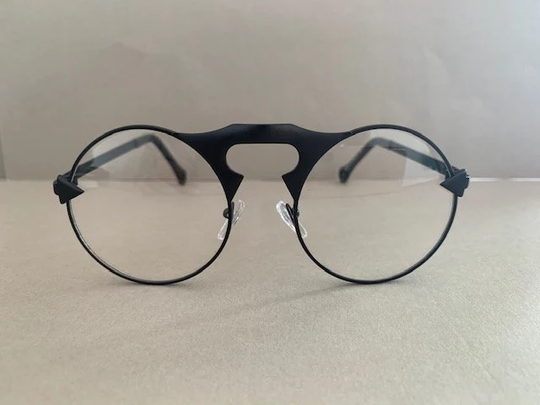 Vintage 90S Optical Eyewear Non-Prescription Eyeglasses Round Form Frame With Clear Lenses For Women Men Spectacles Black -51