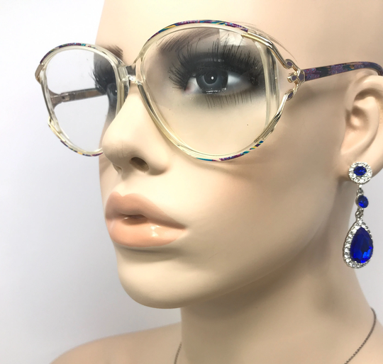 Vintage Specsavers Ruth Eyeglasses Glasses Frame Clear Blue Square Used Eyeglass Frames Retro
