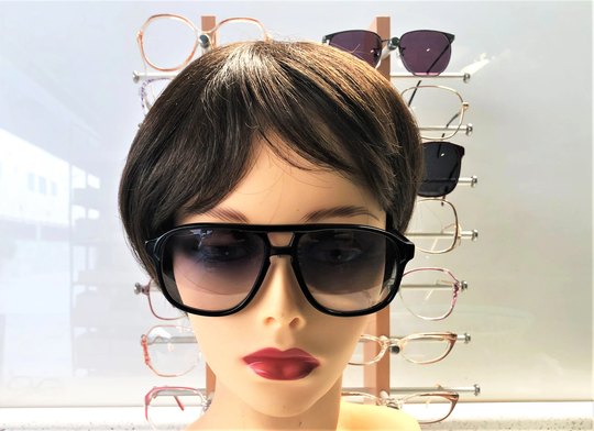 Vintage 1970S Double Bridged Adult Unisex Sunglasses With Custom Made Gray Gradient Lenses Model "Walton-Sp