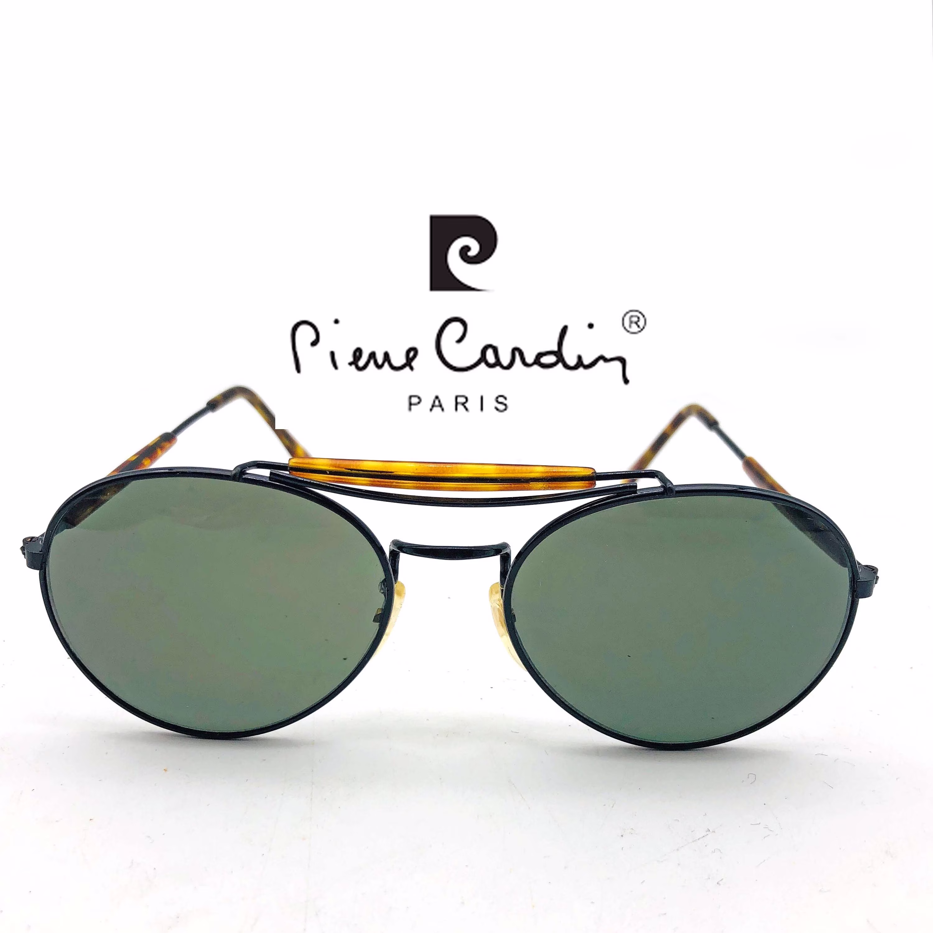 Pierre Cardin Sunglasses. Unisex Vintage 1970S 80S Aviator Design. Black Metal & Tortoiseshell Frames. Authentic Designer Brand Pc03 Glasses