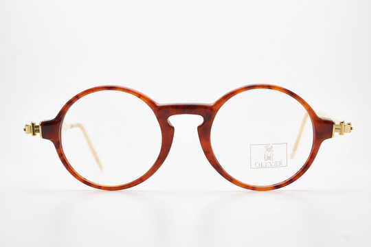 Vintage Sunglasses Oliver By Valentino 1009 Round Steampunk Eyewear Metal Glasses Unisex Luxury Eyeglasses Frame For N.o.s