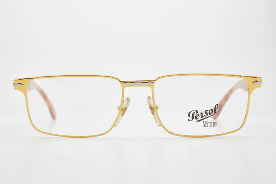 Vintage Man Glasses Persol Ratti Marte Italy Square Metal Acetat Brown Frame Eyewear Classic Fashion Woman