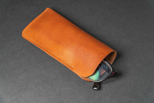 Custom Leather Sunglasses Case, Slim Reading Glasses Pouch For Men Or Women, Real Goods, Personalized Christmas Gift