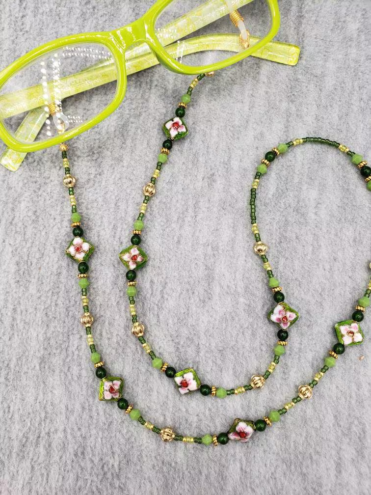 Classy Cloisonne Eyeglasses Or Reading Glasses Chain-Free Shipping