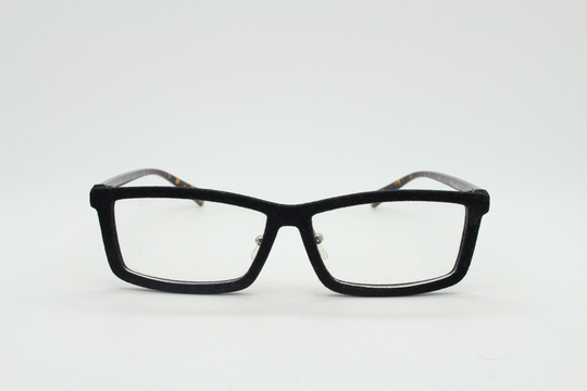 Y2K Vintage Black Velvet Glasses With Tortoise Arms. Stylised Rectangular Clear Lens Eyeglasses. Nos Optical Frames. Rx Spectacles