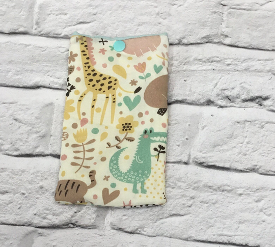 Fabric Glasses Case, Phone Pouch, Padded Gift For Her, Crochet Hook Zoo Themed, Case