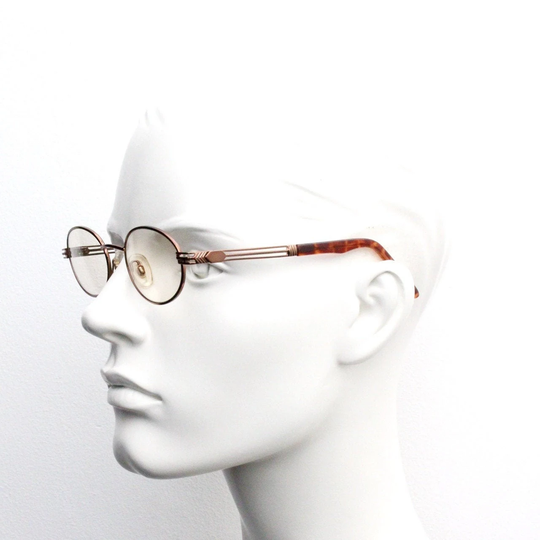 90's Vintage Oval Sunglasses. Copper Brown Metal Frame With Polarised Lenses & Cut Out Arms. Nos Clear Lens Glasses