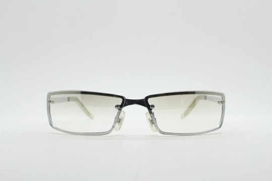 Y2K Vintage Wraparound Sunglasses. Low Profile Frame in Chrome With Extra Light Tone Graduated Mirror Lens. 2000's. 90S. Nos