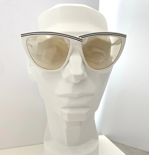 Vintage 80S Sunsitive Brand Tinted Sunglasses - Shield Style, Straight Brow, Designer Hard To Find, Made in France