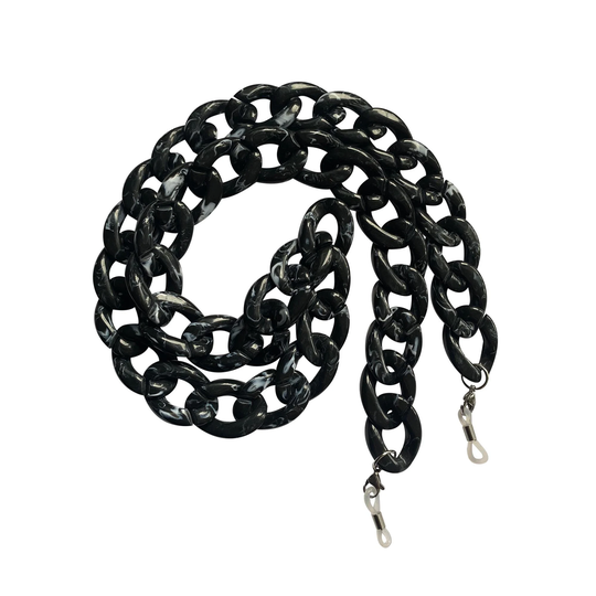 Black & White Marble Effect Chunky Glasses/Sunglasses Chain Strap Holder