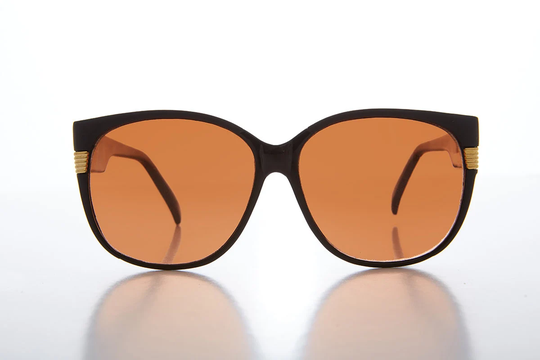 Large Women's Sunglass With Copper Blue Light Blocker Lens - Frieda