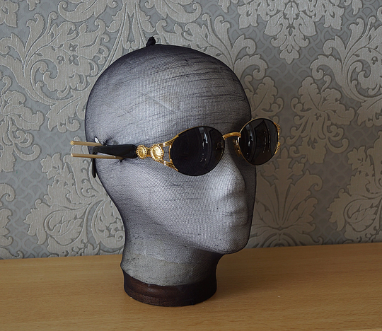 Fendi Oval Gold Ornate Vintage Sunglasses, Unisex, Good Condition