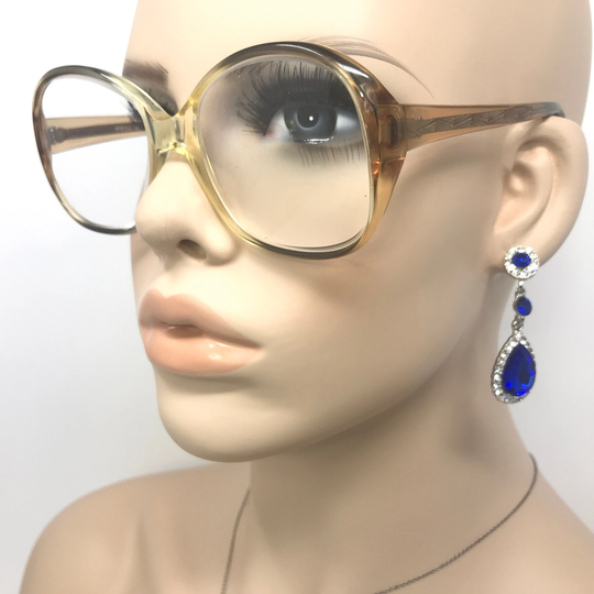 Vintage Pell 39 Eyeglasses Glasses Frame Brown Clear Square Used Eyeglass Frames Retro