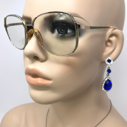 Vintage Sinclair Haines April Eyeglasses Glasses Frame Gold Square Used Eyeglass Frames Retro Italy