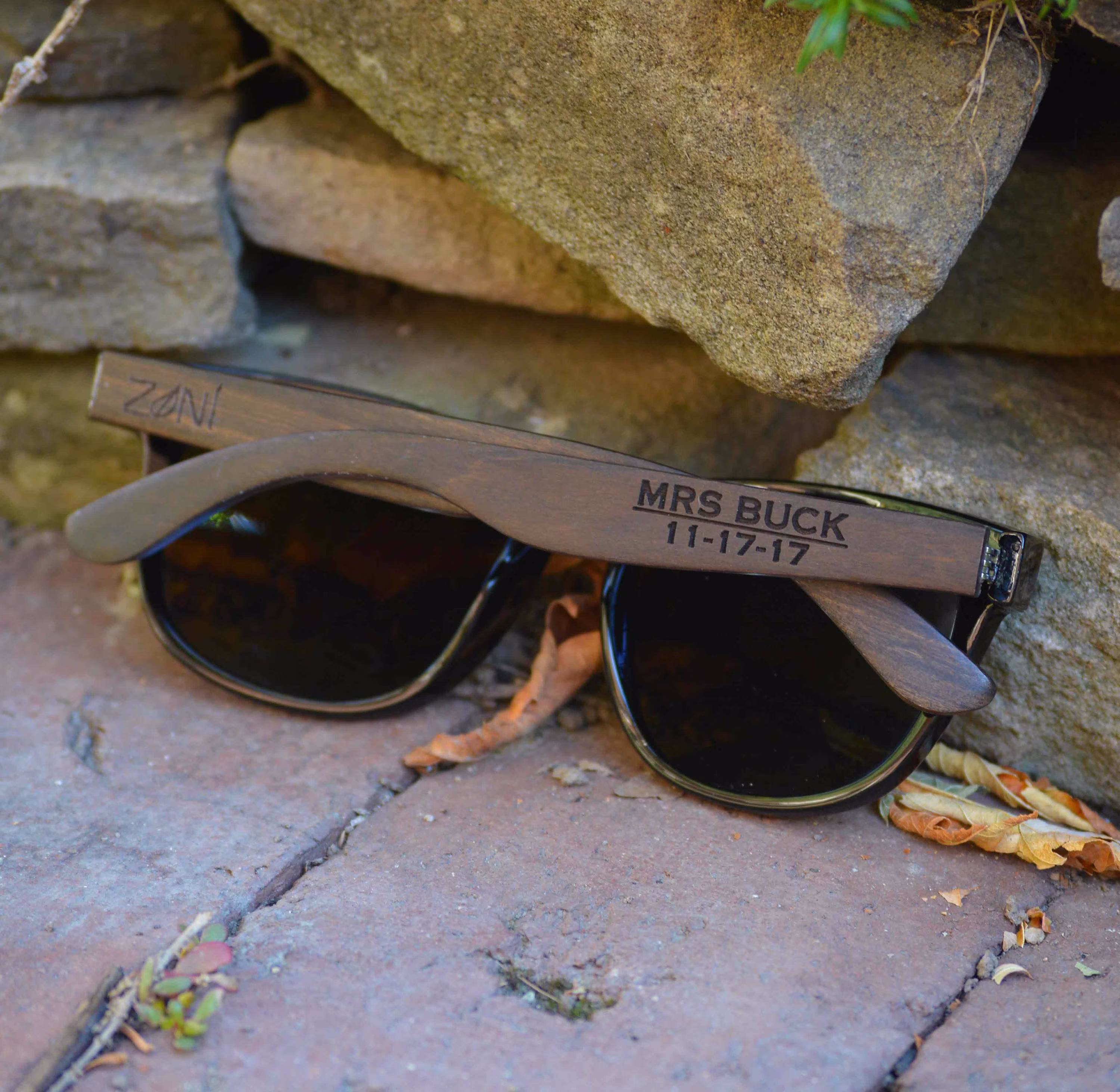 Wood Sunglasses, Custom Logo Wayfarer Polarized Bamboo Sunglasses For Men & Women, Personalized Groomsmen Gift