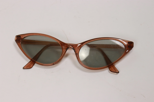 1940S Brown Clear Framed Cateye Sunglasses