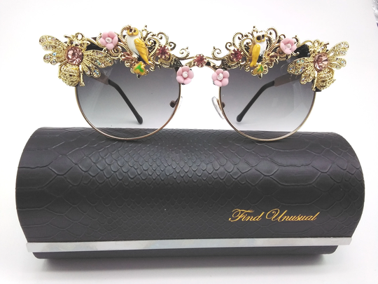 Futuristic Bee Fashion Round Sunglasses High Glasses Frame