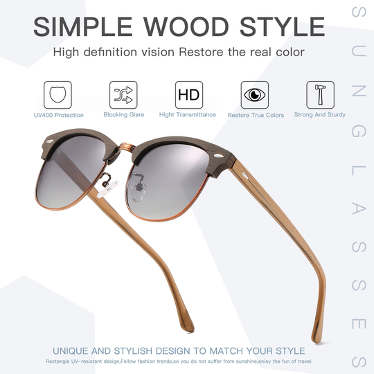 Half Frame Acetate Sunglasses Wood Style Prescription Glasses Groomsmen Proposal Eye Frames