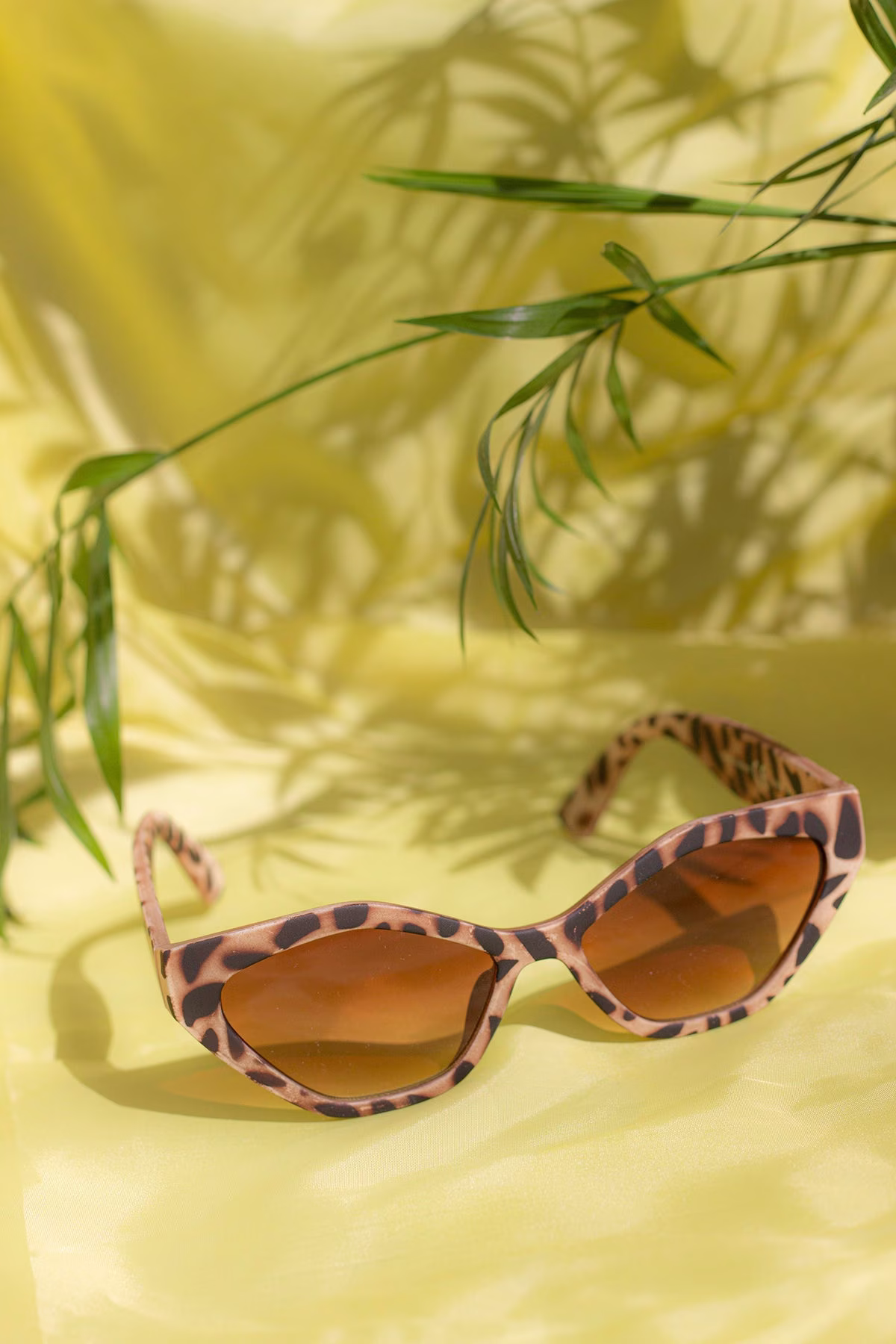 Leopard Print Thick Diamond Frame Sunglasses