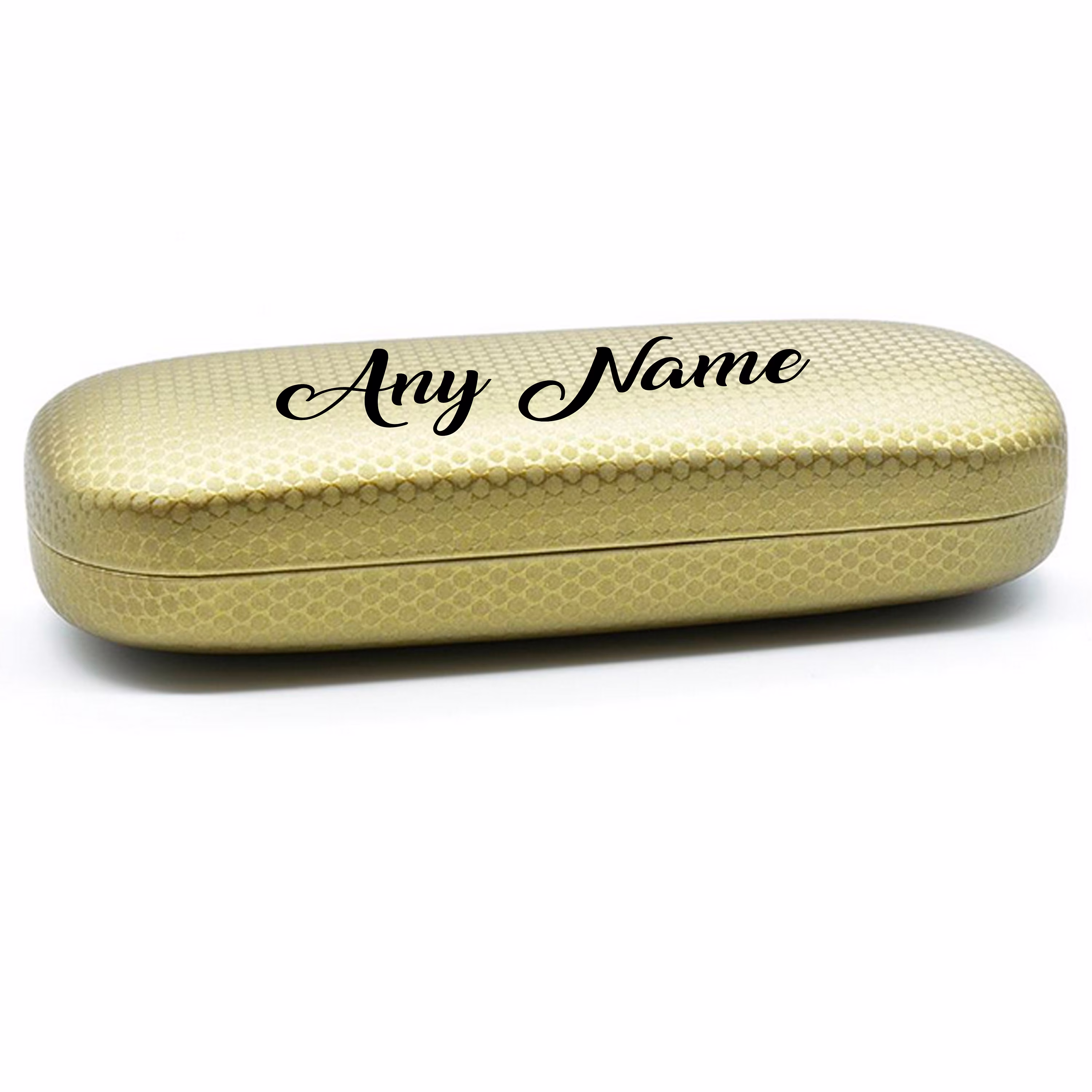 Personalised Any Name Honeycomb Effect Glasses Case | Henry Coffee/Bronze