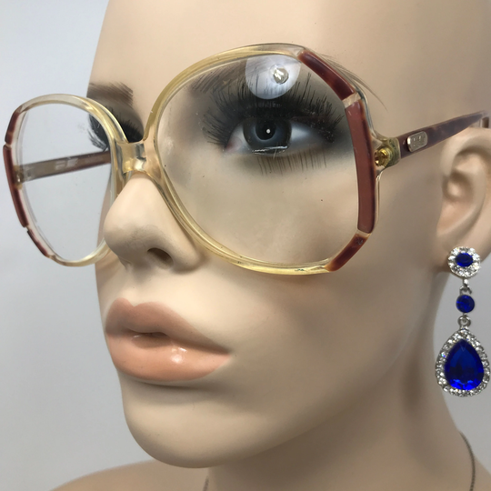 Vintage Invicta Shakira Eyeglasses Glasses Frame Clear Brown Oversize Used Eyeglass Frames Retro England