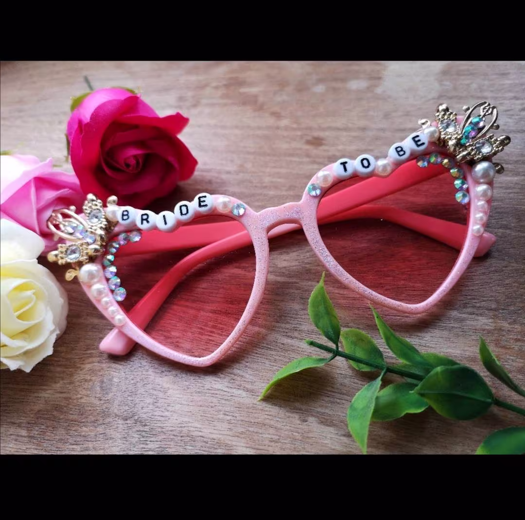 Pink Fancy Ott Bride To Be Statement Sunglasses