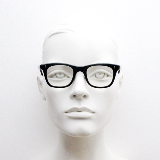 Vintage 40S Slim Wayfarer Design Glasses By Major Made in England. Black Acetate Optical Frames. Prescription Eyeglasses. Rx Spectacles. 50S