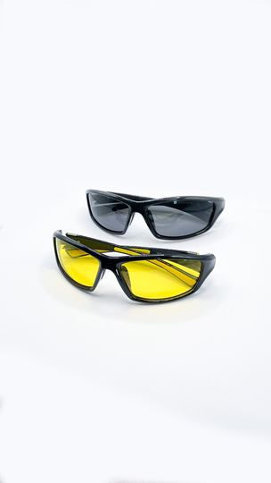 Y2K Unisex Sports Glasses // Fashion Outdoor Sunglasses Black/Grey, Black/Yellow Festival, Rave Sunnies
