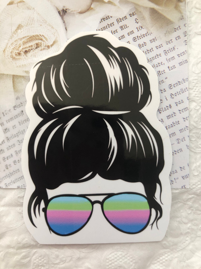 Mum Bun Rainbow Sunglasses Stickers