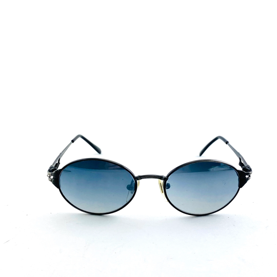 True Vintage 90S Grunge Spring Hinge Oval Grey Frame Sunglasses