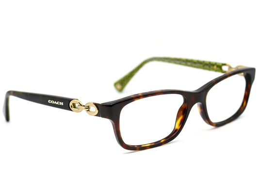 Coach Eyeglasses Hc 6052 Fannie 5232 Dark Tortoise/Green Frame 52[]16 135