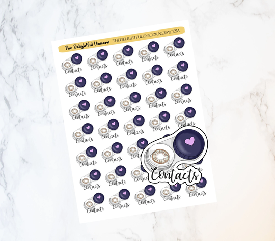 Contact Lenses Planner Stickers , Self Care Stickers, Lifestyle A236
